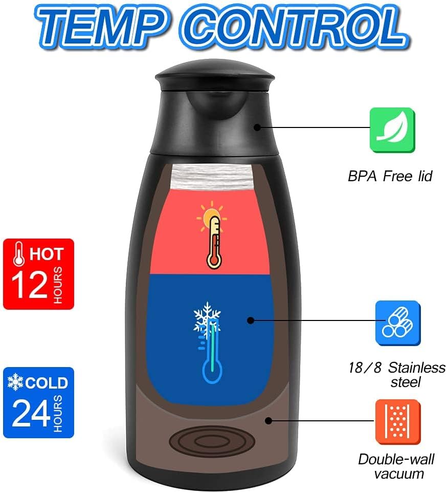 2pcs 70oz Coffee Carafe Airpot Insulated Coffee Urn Stainless Steel Vacuum Thermal Pot Dispenser for Coffee, Hot Water, Tea, Hot Beverage - Keep 12 Hours Hot, 24 Hours Cold (Black)