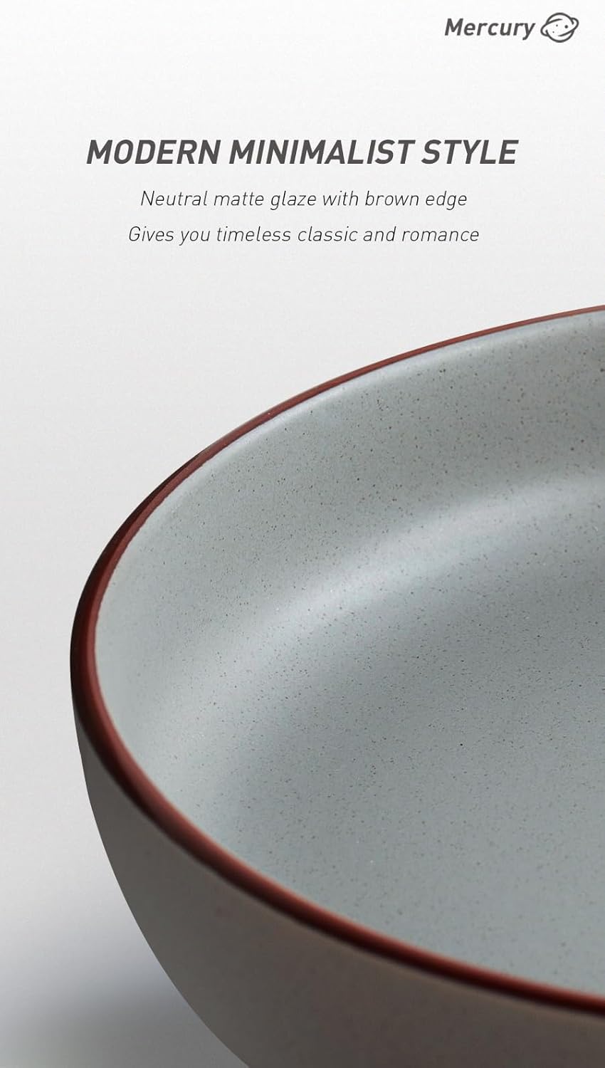 famiware Mercury Pasta Bowls Set of 4, 33 oz Large Salad Bowls, Ceramic Pasta Plates Bowls, Serving Bowls for Kitchen, Microwave & Dishwasher Safe, Multi-color