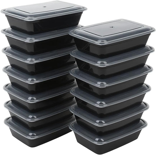 Ruthy's Outlet Meal Prep Containers W/Lids -Square Food Storage – BPA-Free| Stackable | Microwave | Freezer & Dishwasher Safe | Reusable Lunch Bento Box Portion Control & Planning (15 Pack, 12 oz)