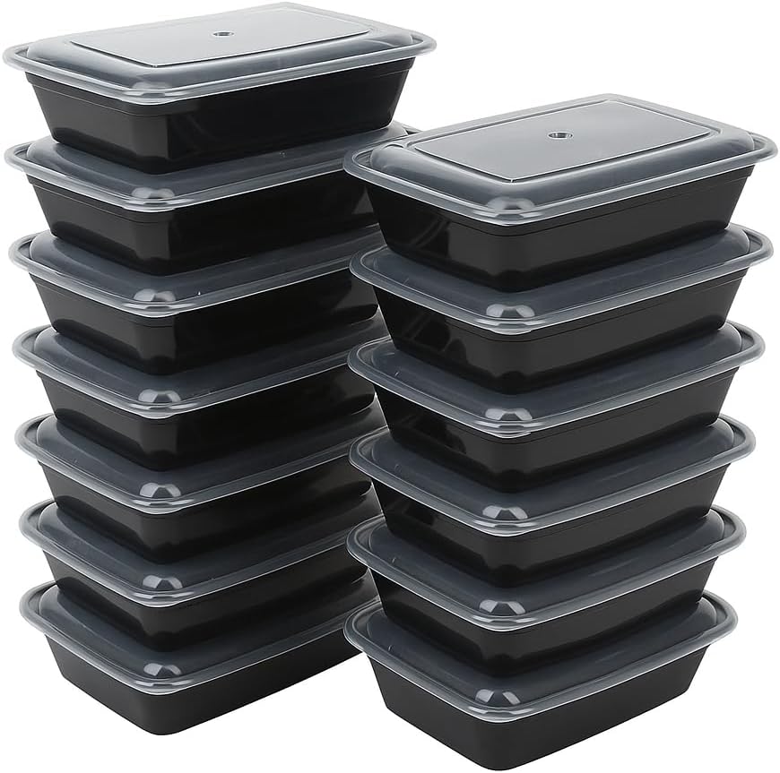 Ruthy's Outlet Meal Prep Containers W/Lids -Square Food Storage – BPA-Free| Stackable | Microwave | Freezer & Dishwasher Safe | Reusable Lunch Bento Box Portion Control & Planning (50 Pack, 16 oz)