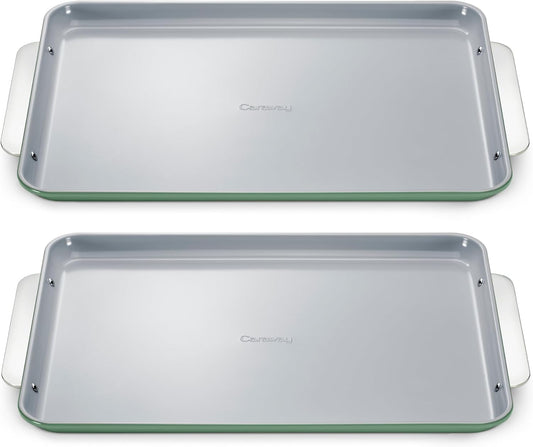 Caraway Non-Stick Ceramic Large Baking Sheet Sheet - Naturally Slick Ceramic Coating - Non-Toxic, PTFE & PFOA Free - Perfect for Baking, Roasting, and More - Large (18" x 13") - Sage