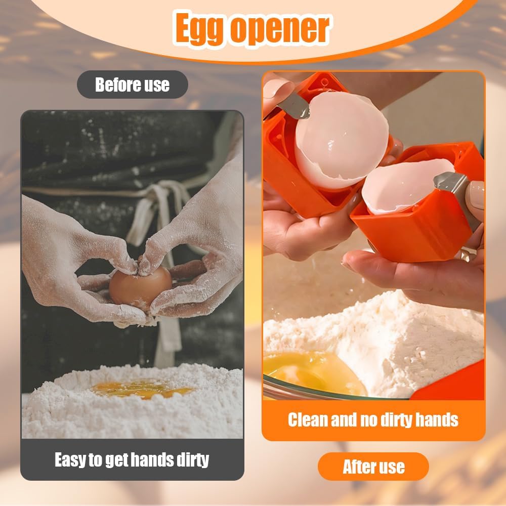 Stainless Egg Shell Opener, 2025 Upgraded Egg Shell Cutter Egg Shell Separator for Raw Eggs Gadgets, Quickly Cutting Off Cooked Eggs, Home Use Multifunctional Egg Cutter for Hard Boiled Eggs (1)