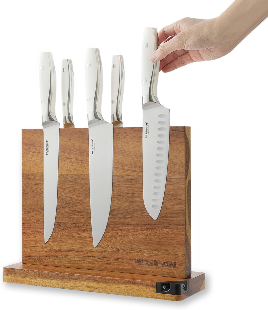 Magnetic Knife Block - Magnetic Knife Holder - Magnetic Knife Stand- Cutlery Display Stand and Storage Rack（sharpener)