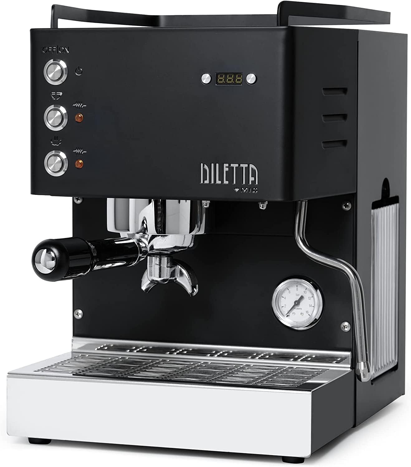 Diletta Mio Espresso Machine (Black) and Eureka Mignon Notte Grinder Bundle