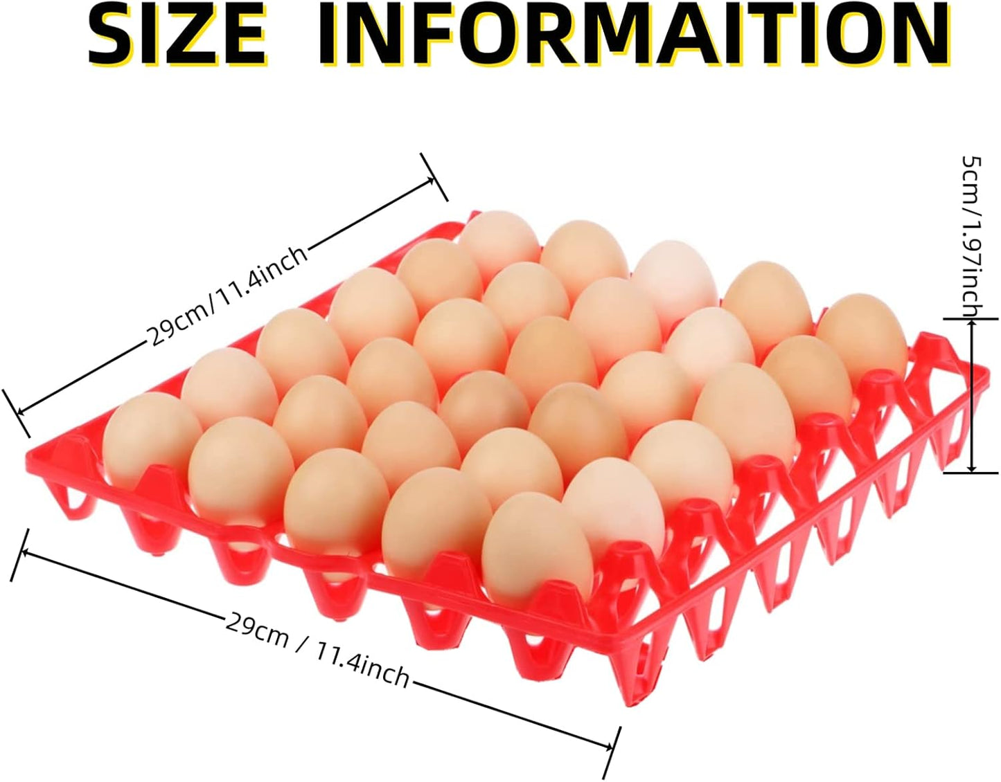 8-Pack Plastic Egg Tray Egg Crates 30-Egg Flats for Home Chicken Farmers, Stackable Egg Cartons Hold Multiple Eggs, Great for Storing, Sorting, and Shipping Eggs, Durable and Reusable