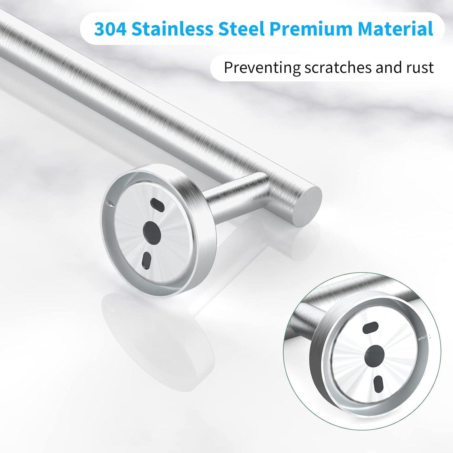 Cilee 2 Pieces Brushed Nickel Bathroom Towel Bar, 24 Inch Double Towel Racks,Bathroom Towel Holder Towel Hanger for Bathroom Stainless Steel Wall Mount