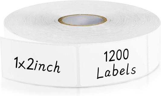 CATIFLIN 1200 Blank Removable Freezer Labels, Waterproof & Oil Resistant Stickers with Perforation Line, Ideal for Food Containers, Jars, and Pantry Organization (1" x 2")