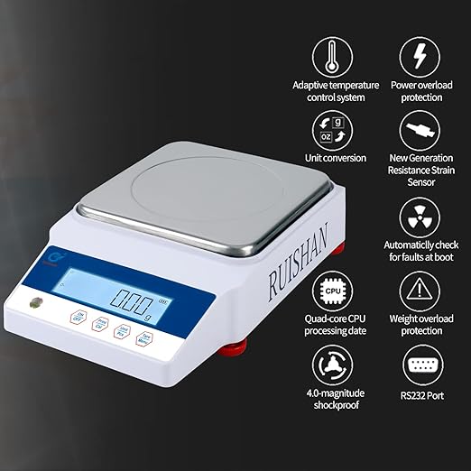 6kg .01g Digital Precision Analytical Balance Scale High Precision Lab Electronic Toploading Balances Jewelry Scale Scientific Scale Laboratory Scale Weighing Industrial Scale Counting Scale
