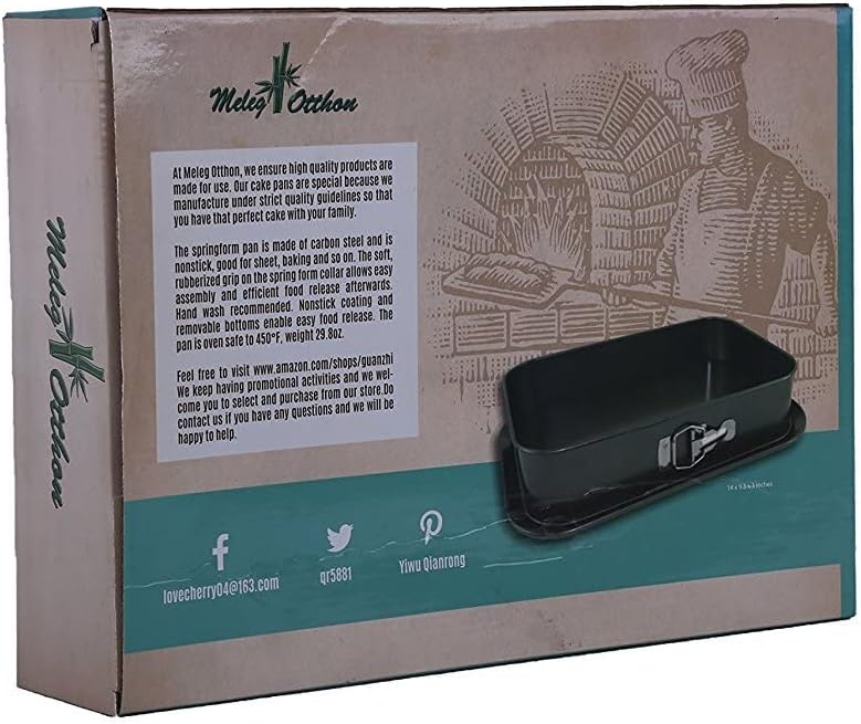 meleg otthon Springform Pan Cheesecake Pan Leakproof Cake Pan Bakeware Rectangle Nonstick Removable Bottom Black 10.6"D x 15.4"W x 3"H