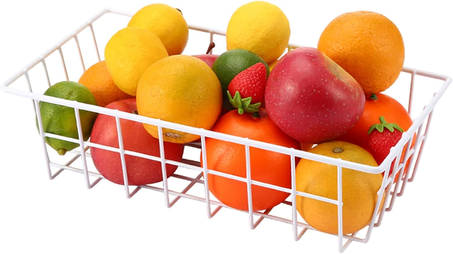 Orgneas Freezer Organizer Bins Metal Wire Storage Baskets for Upright Refrigerator Chest Freezer, Kitchen Pantry Storage and Organization for Fruit Vegetable Soda Cans Toys and Snacks, Set of 6