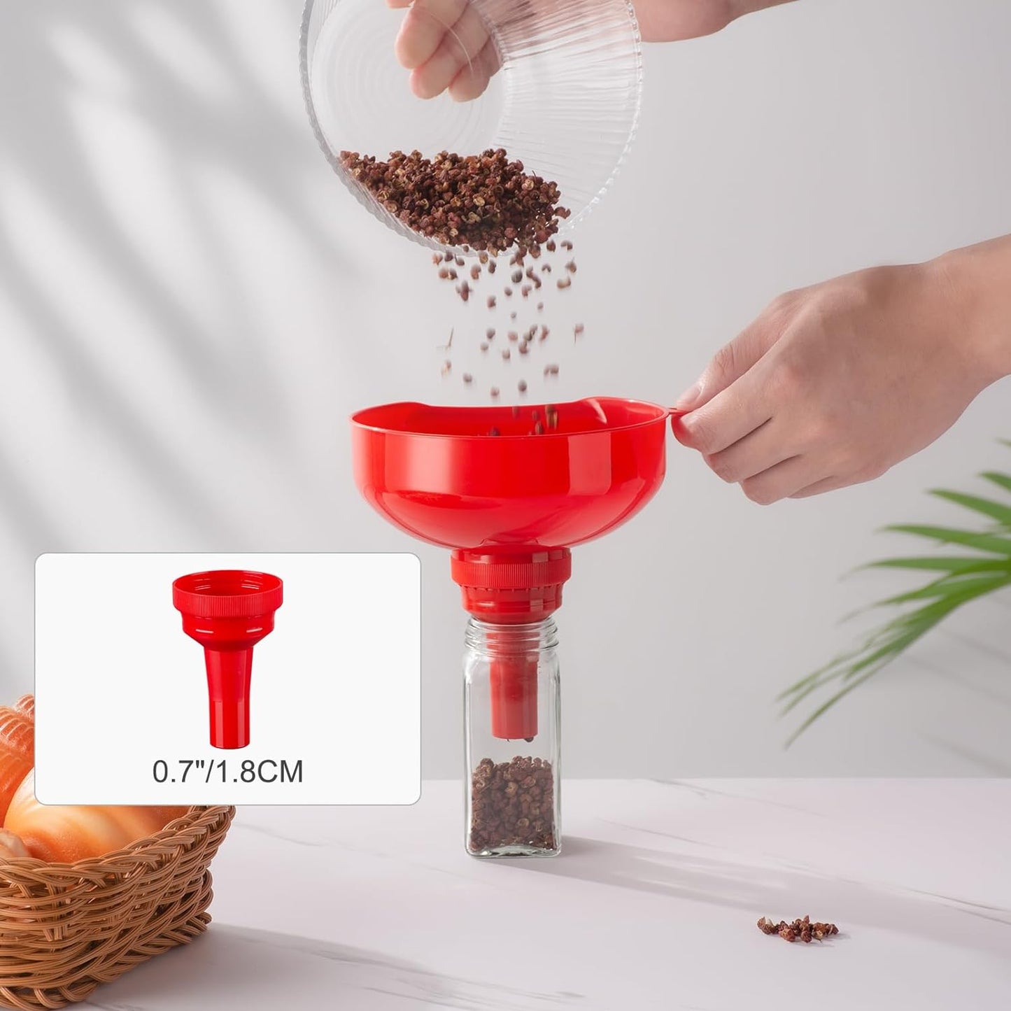 Pisol Wide Mouth Funnels for Kitchen Use, Versatile Food Grade Funnels for Filling Bottles, Plastic Cooking Funnel Set with Strainer, Large Long Neck Funnel for Canning, Mason Jar, Shampoo, Liquids