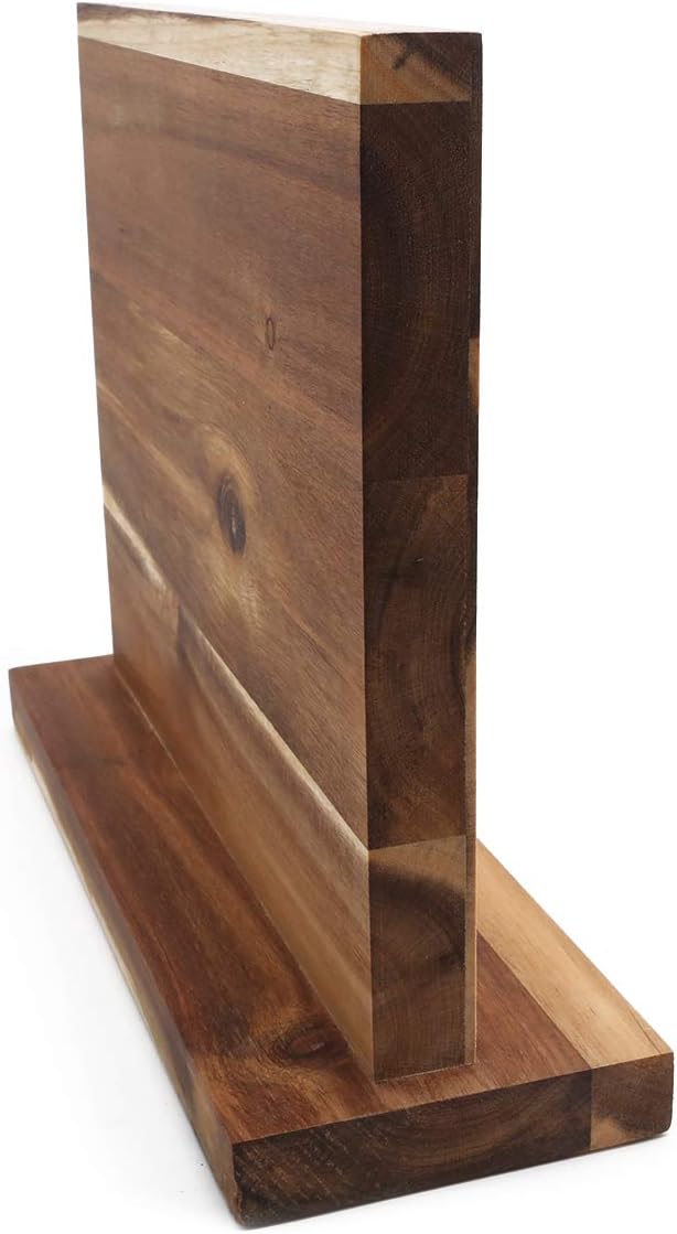 Resafy Large Magnetic Knife Holder,Acacia Wooden Magnetic Knife Block 12 X 10 Inches,Rack Magnetic Universal Stands with Strong Enhanced Magnets Strip Kitchen Storage Cutlery Organizer Without Knifves