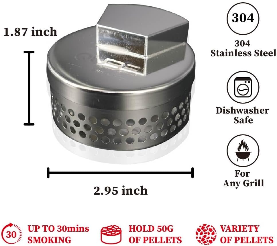 Compact Smoker Box for Grill - Add Authentic Smokey BBQ Flavor to Gas, Charcoal & Small Grills Stainless Steel