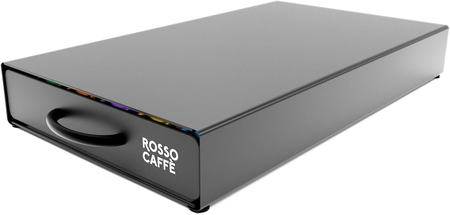 ROSSO CAFFÈ - Coffee Capsule Drawer Organizer, Holds Up to 45 capsules, Space-Saving Storage, Sleek Countertop Design