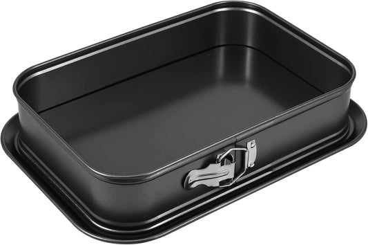 Springform Cake Pan, 14 x 9.5Inch Rectangle Cheesecake Pan, Tiramisu Bakeware with Nonstick Removable Bottom, Non-Stick Baking Pan Mold Leakproof - Black