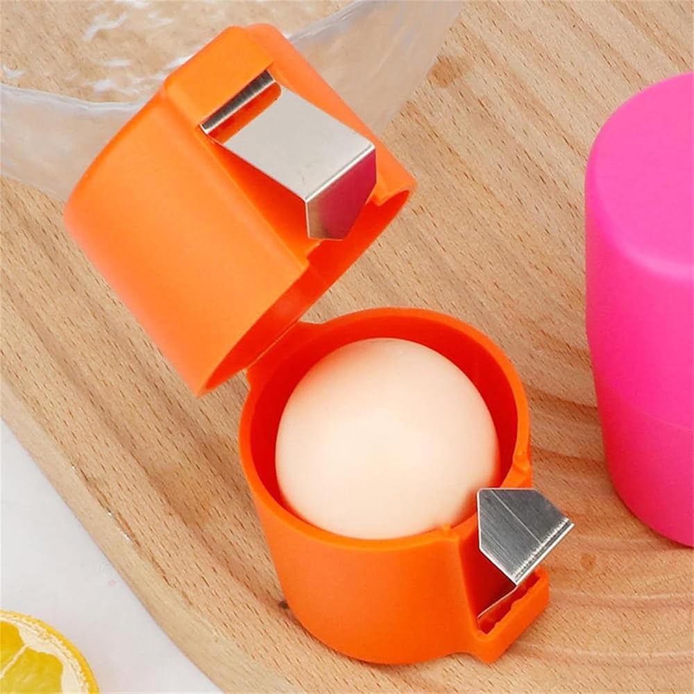 Egg Shell Opener Remover, Eggs Peeler Separator for Boiled and Raw Eggs, Stainless Steel Eggshell Cutter Kitchen Tools for Cooking and Breakfast Prep (Orange, 1 Pcs)