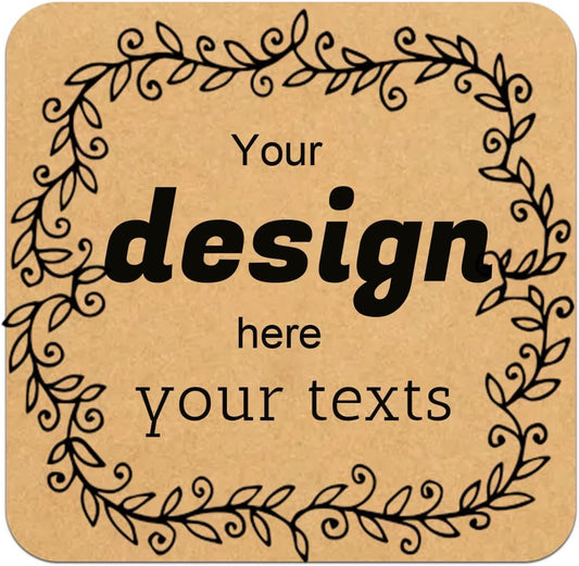 Custom Stickers Personalized Square Kraft Paper Sticker Customizable Floral Wreath Labels, Stickers for Mason Jars, Wedding Favors, Gift Tags, Party Packaging (Style 5)