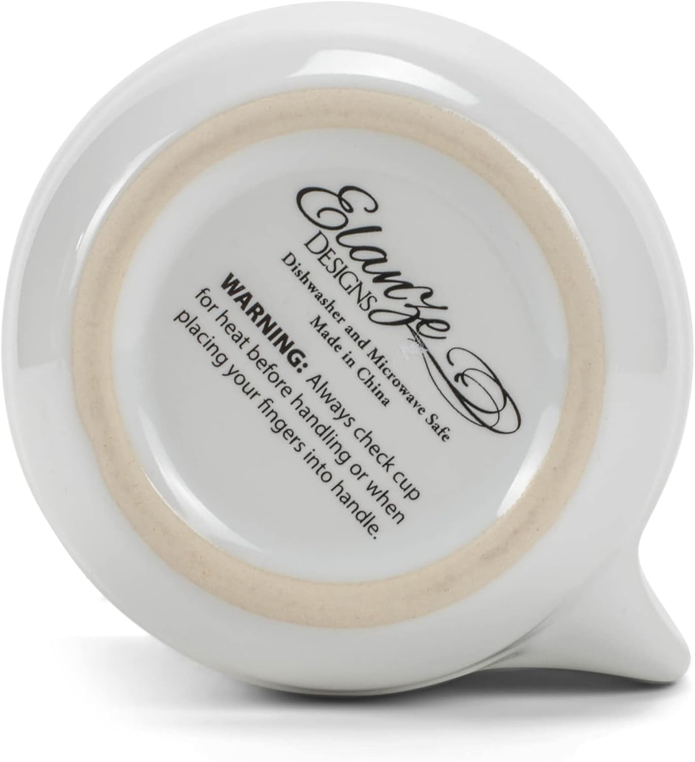 Elanze Designs Ribbed 14 ounce Ceramic Stoneware Handwarmer Mugs Set of 4, White