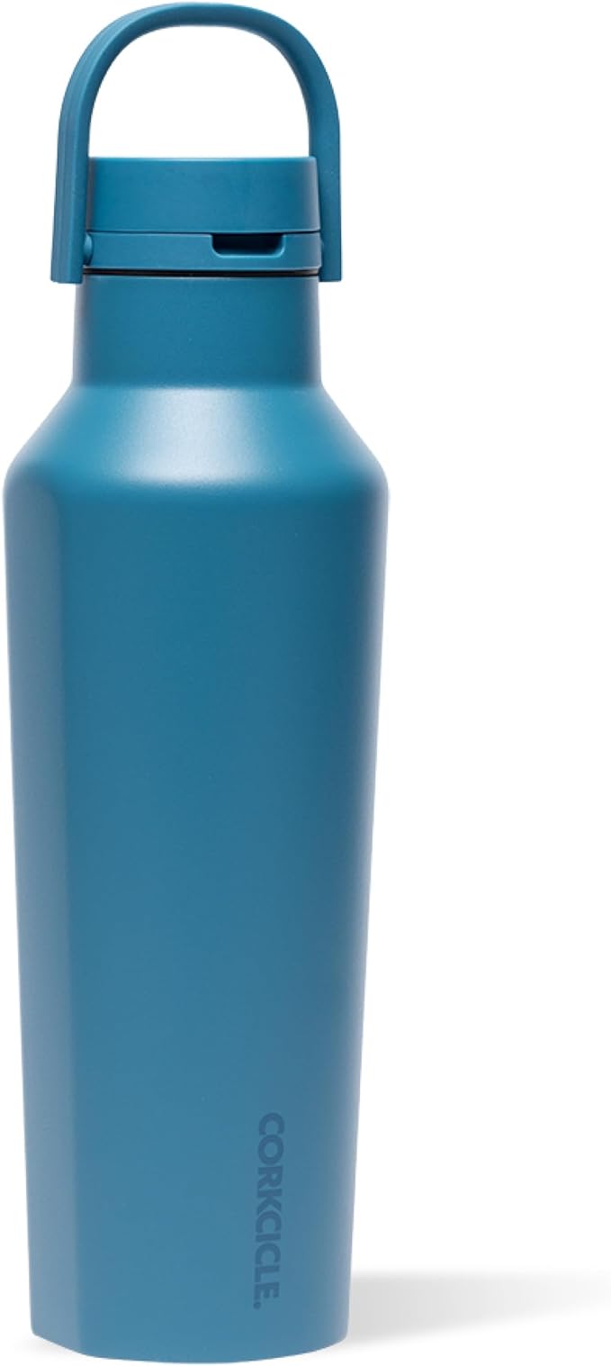 Corkcicle Sport Canteen - Keeps Drinks Cold 25 Hours - Stainless Steel Water Bottle - Triple-Insulated - Spill-Proof - Summer Drinkware Gift - Keeps Drinks Ice Cold - 20 oz - North Shore