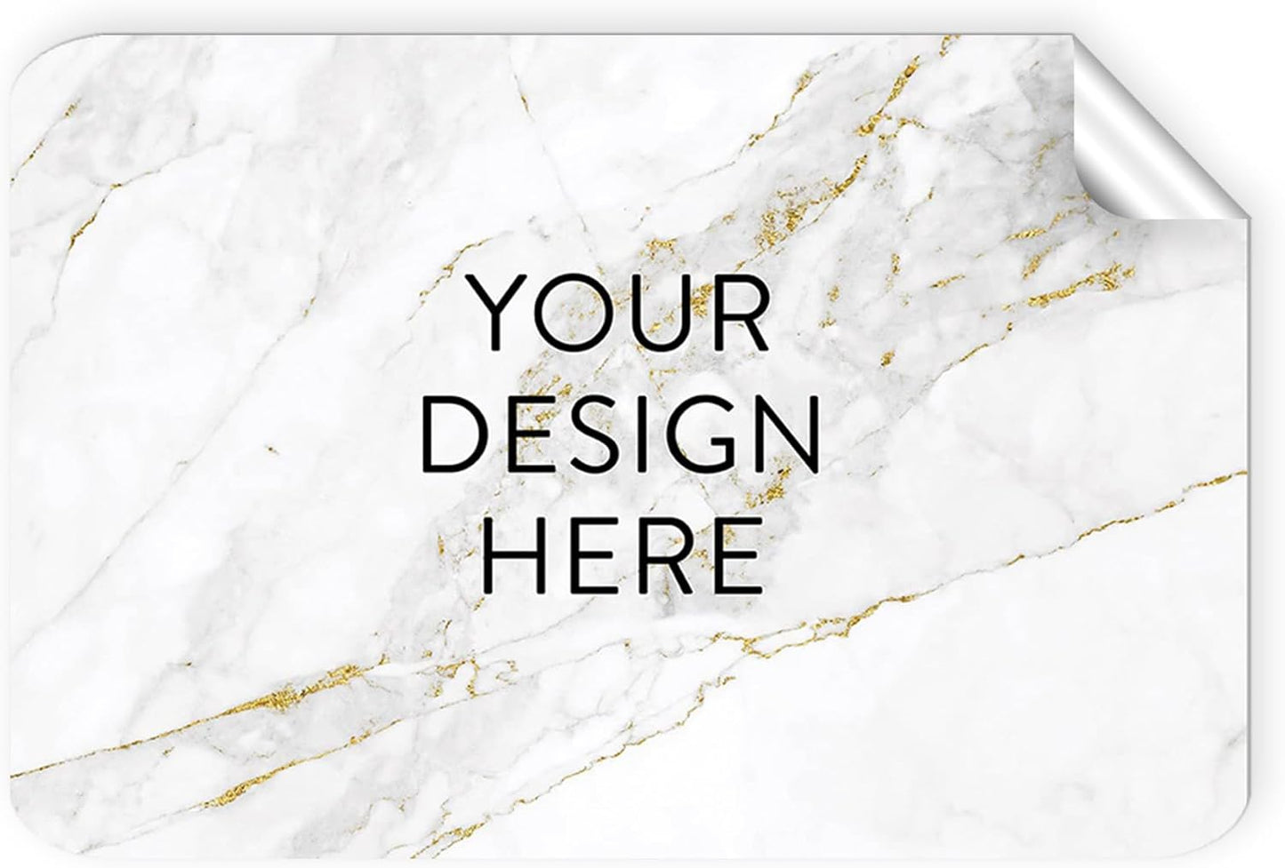 100 Custom Vinyl Stickers - Upload Your own Image, Text, Design, Logo - Personalized Logo Labels for Handmade, Packaging, Bottle, Jars, Candle, Brand Stickers (Gold Marble, 4x2)