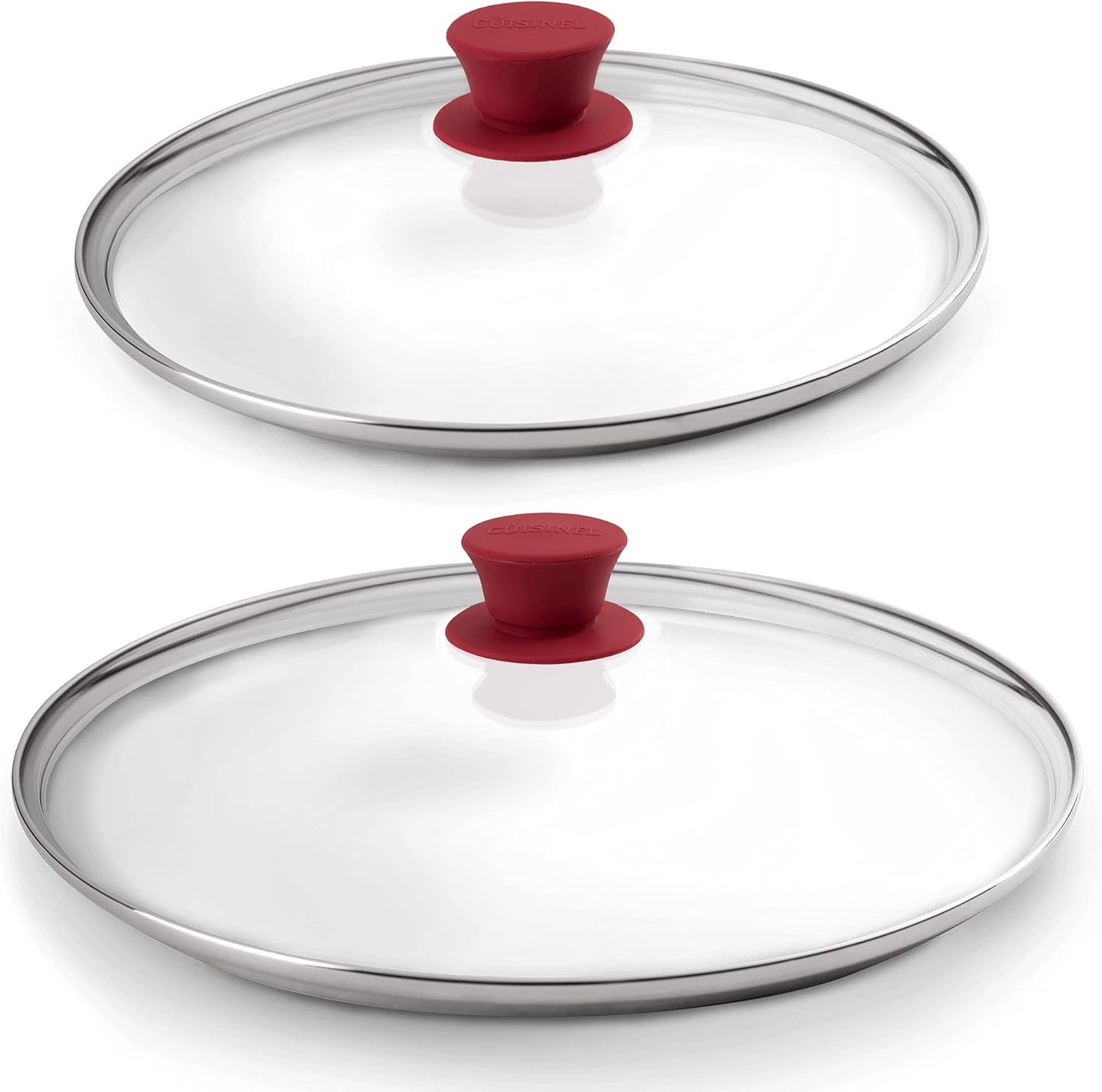 Glass Lids Set - 10" + 12"-Inch / 25.4cm + 30.48cm / 264mm + 308mm - Compatible with Lodge Cast Iron - Fully Assembled Tempered Replacement Cover - Oven Safe for Skillets Pots Pans: Universal Cookware