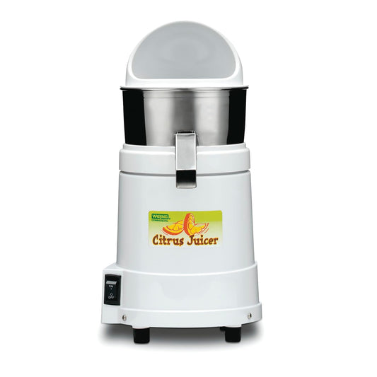 Waring Commercial JC4000 Heavy Duty Citrus Juicer with Dome, 120V, 5-15 Phase Plug, 10 x 10 x 19.5 inches, White