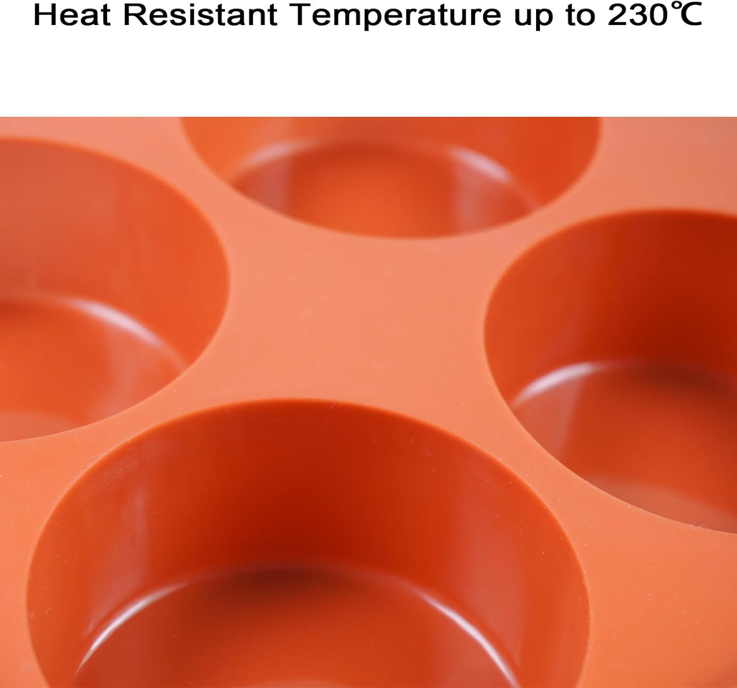 2PCS Muffin Pan, 6 Cup Silicone Cake Moulds for Baking, Silicone Muffin Cases, Non Stick Muffin Tin, Cookies Jelly Mould - BPA Free and Dishwasher Safe