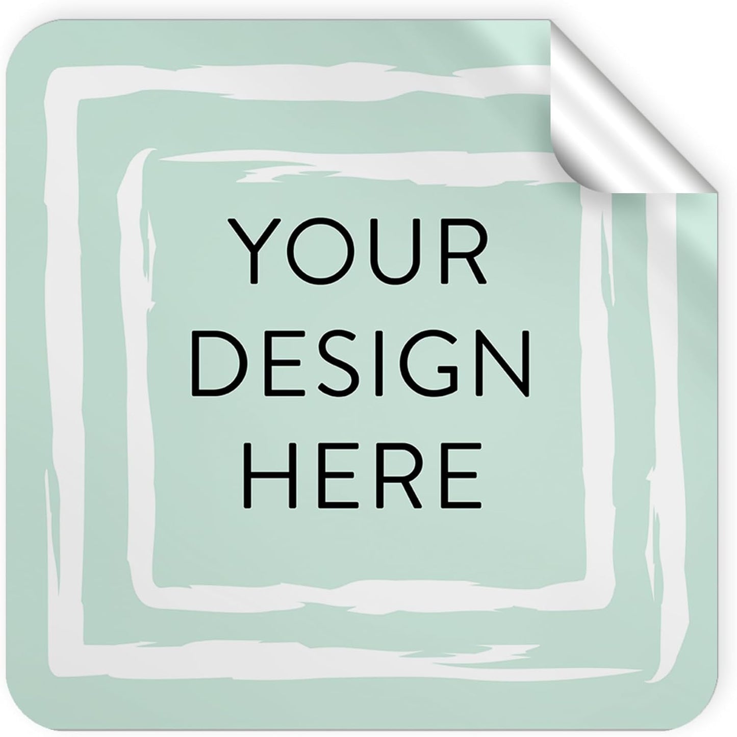 100 Custom Vinyl Stickers - Upload Your own Image, Text, Design, Logo - Personalized Logo Labels for Handmade, Packaging, Bottle, Jars, Candle, Brand Stickers (Mint, 2x2 Square)
