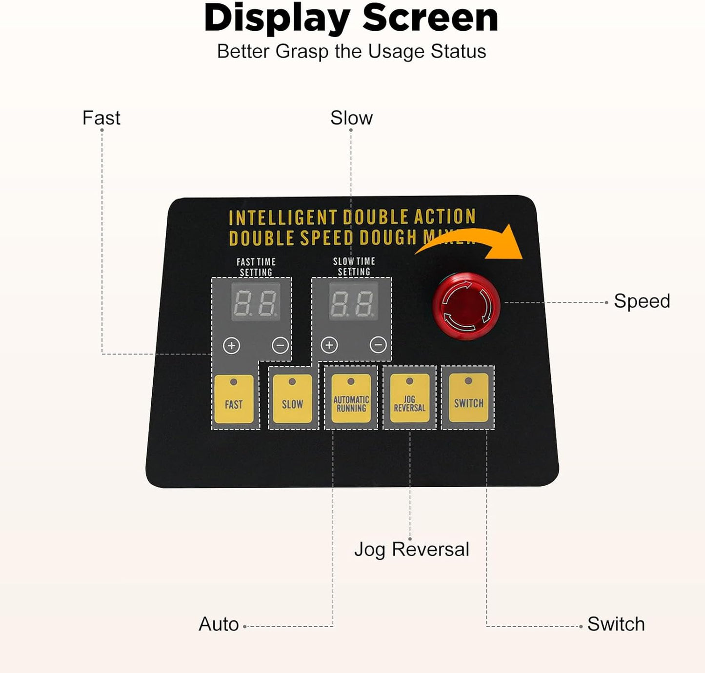 Commercial Dough Mixer Electric, 10.6Qt 750W 201 Stainless Steel Large Dough Maker Machine, Heavy Duty Flour Mixing Machine, Bread Mixer for Restaurant School Bakery