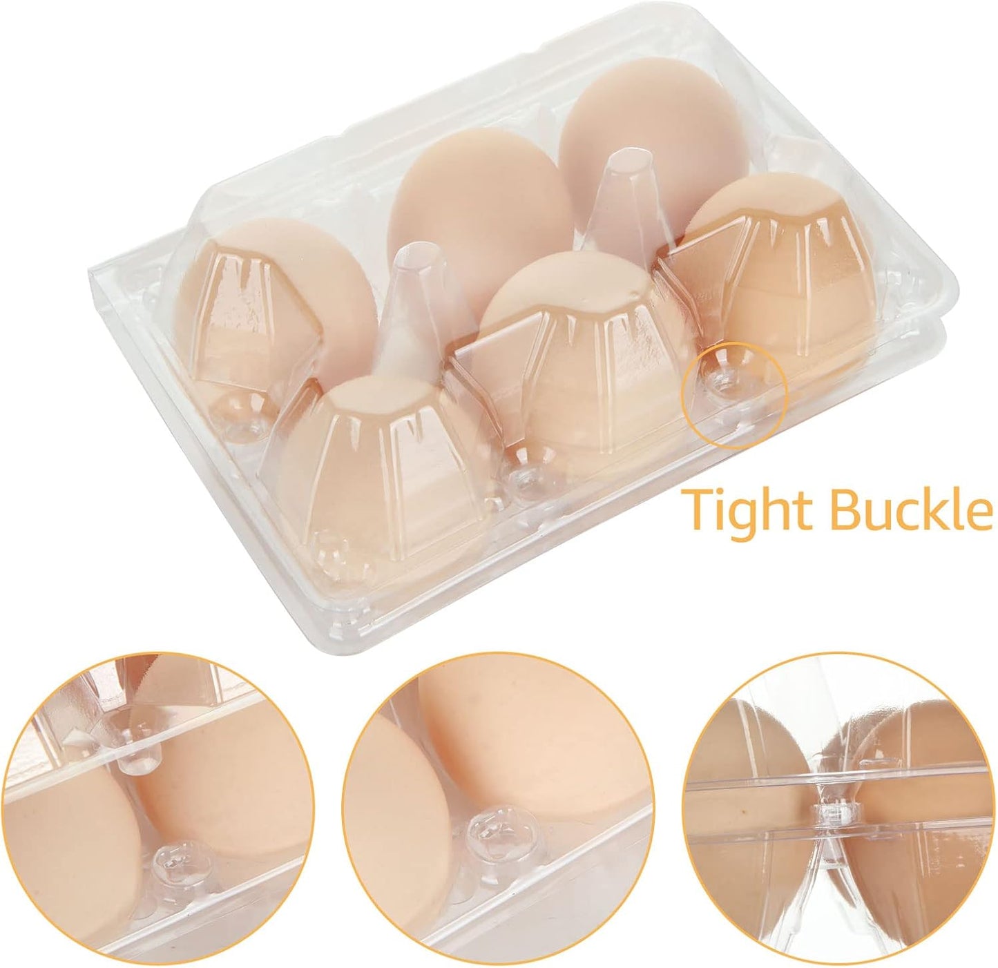 100PCS Egg Cartons Cheap Bulk, Each Holds Half Dozen Eggs (6 Eggs), Plastic Chicken Egg Carton Egg Tray Egg Cartons Holder for Family Pasture Farm Market