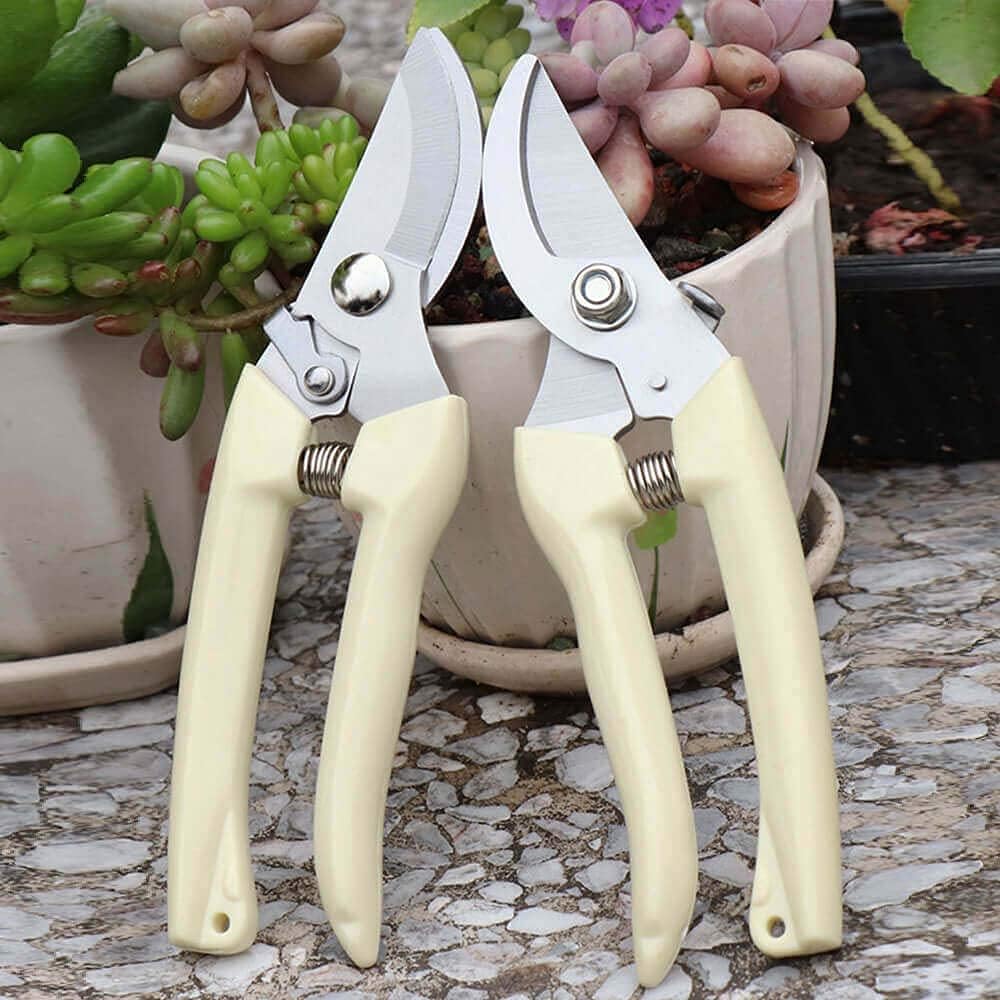 BUGUI Bypass Garden Pruning Shears - 2 Pack, Ultra Lightweight Hand Pruners Make Cut Smooth & Clean, Professional Gardening Scissors for Cutting Live Flowers, Plants, Light Branches