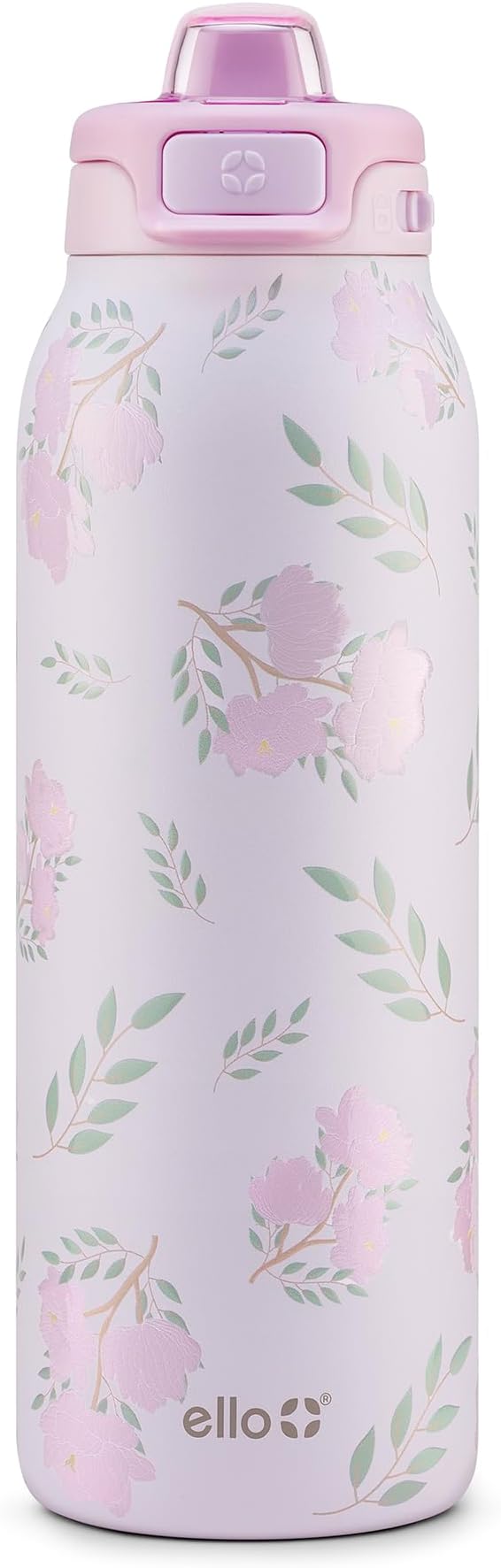 Ello Pop & Fill Stainless Steel Water Bottle with Quick Fill Technology, Double Walled Vacuum Insulated Metal, Leak Proof Locking Lid, Sip & Chug, BPA Free, Holiday Gift for Him Her, 22oz, 32oz, 40oz