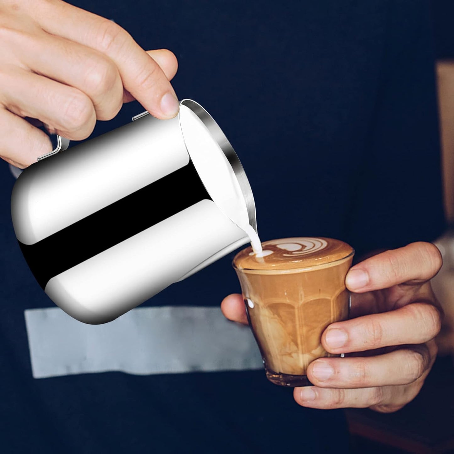 Stainless Steel Sugar and Creamer Set, Coffee Sets for Serving, Latte Milk Cup Cream Jug and Sugar Bowl with Lid Spoon Tray for Coffee Bar