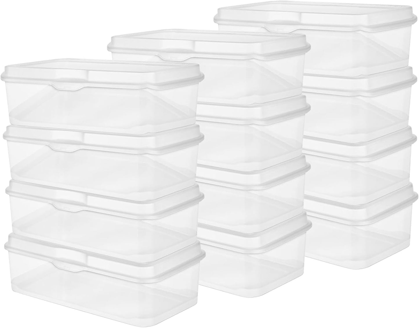 Sterilite 12-Pack FlipTop Stackable Rectangular Storage Bin with Hinging Lid, Clear