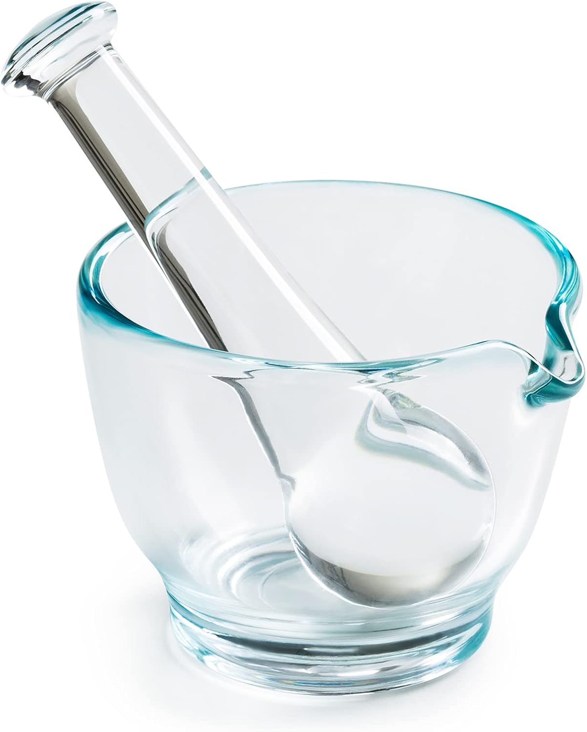 4oz Glass Mortar and Pestle Bowl, Medicine Grinder and Mixer for Pharmacy or Science Lab