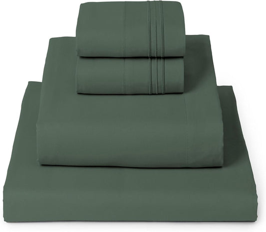 Mellanni Full Sheets Set - 4 PC Iconic Collection Bedding - Hotel Luxury, Extra Soft, Cooling Bed Sheets - Wrinkle, Fade, Stain Resistant (Full, Emerald Green)