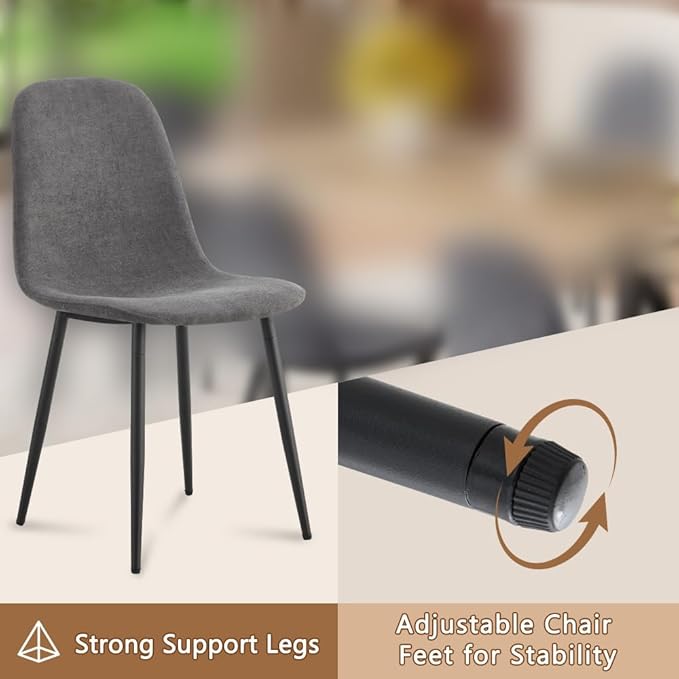 86.6" Dining Table Set for 8, Modern 9 Piece Wood Kitchen Table and Chairs Set, Rectangle Dining Room Table with 8 Linen Fabric Upholstered Chairs, Ideal for Home, Kitchen, or Apartment Dining