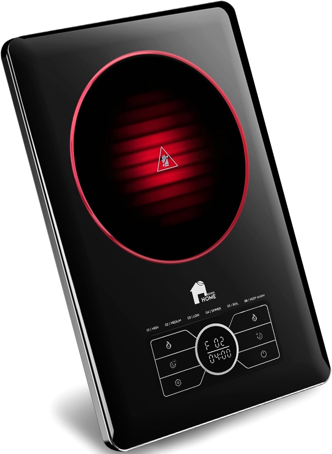 EconoHome Superconductor Portable Electric Stove - 1500W Extra Thin (0.71") & Suitable for All Types of Cookware Portable Cooktop with Touch Panel, Timer, Adjustable Heating Power, Auto-Shutdown