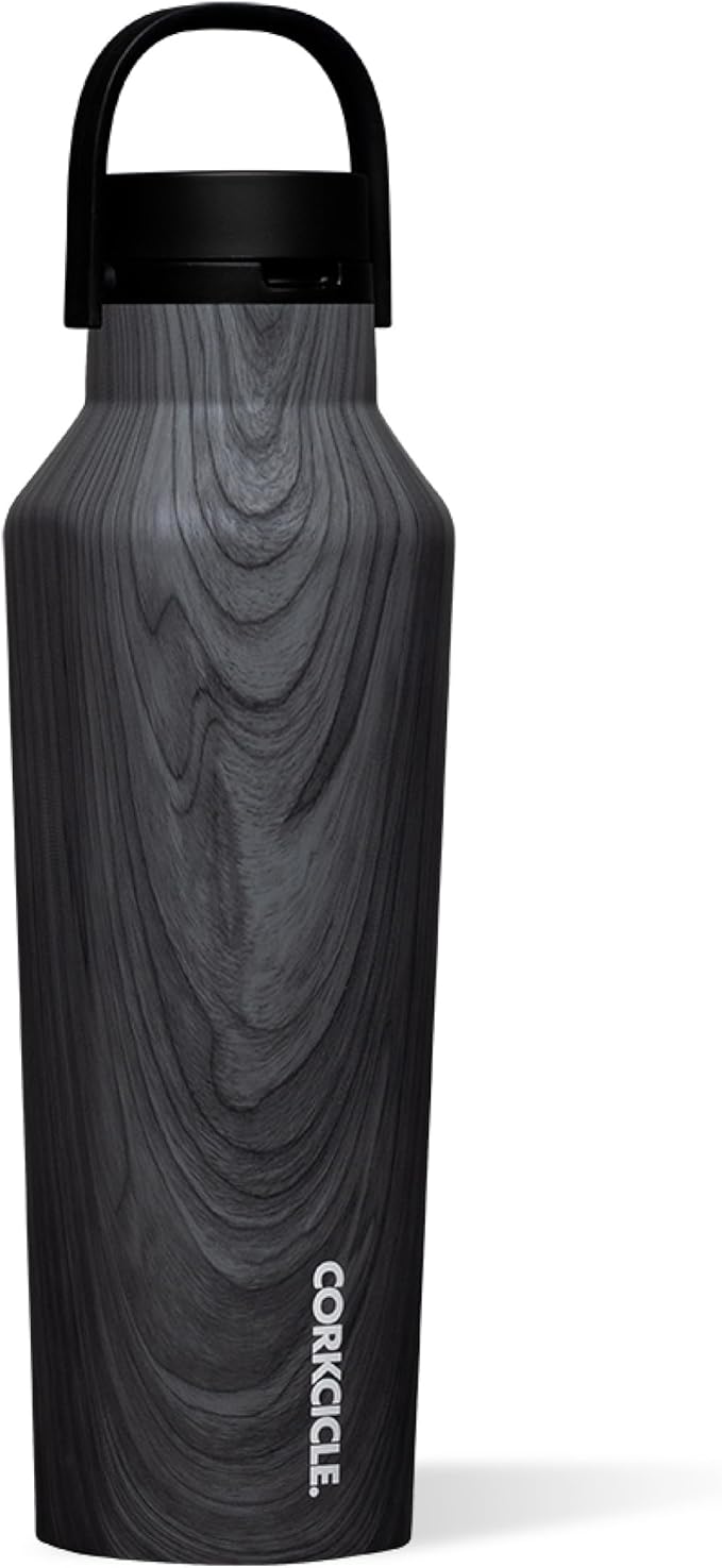 Corkcicle Sport Canteen - Keeps Drinks Cold 25 Hours - Stainless Steel Water Bottle - Triple-Insulated - Spill-Proof - Summer Drinkware Gift - Keeps Drinks Ice Cold - 20 oz - Burnt Wood