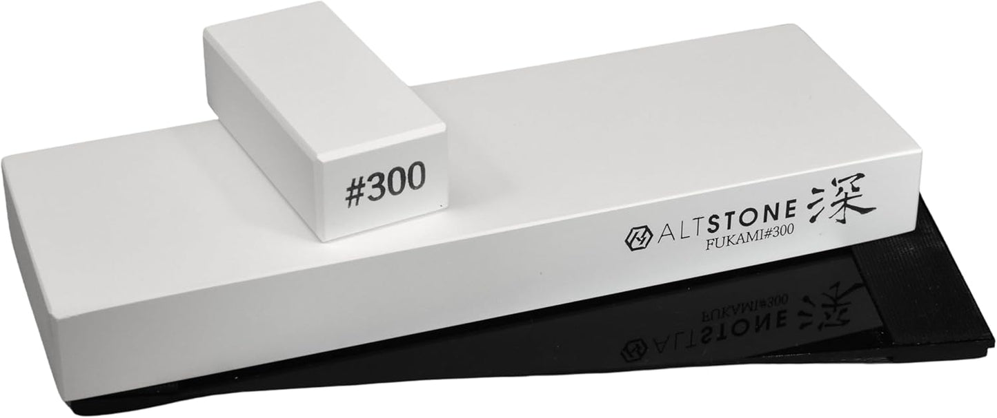 FUKAMI Whetstone Sharpening stone Coarse grit 300 w/Nagura, 7.1" x 2.4" x 0.8" (Pro Power. Perfectly Compact for home use), Made in Japan (#300)