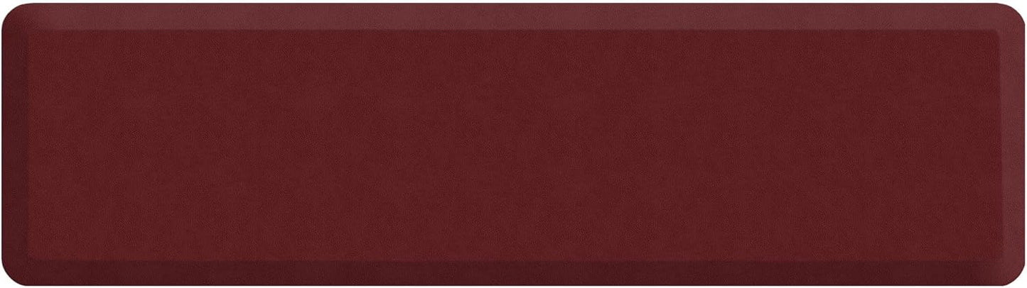 GelPro Anti Fatigue Nonslip Mat: Hard Floor Utility Mats for Garage, Patio and Kitchen - 20" x 72" x .5" - Leather Grain Cranberry