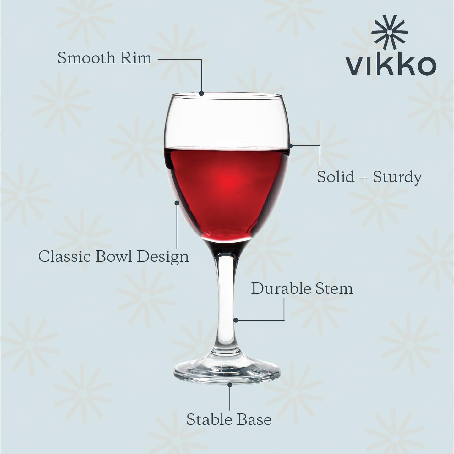 Vikko 11.5 Oz Glass Wine Glasses: Stemmed Wine Glasses for Red and White Wine - Thick and Durable Wine Glasses - Clear Glasses for Wine - Small Wine Glasses with Stem - Red Wine Glasses Set of 12