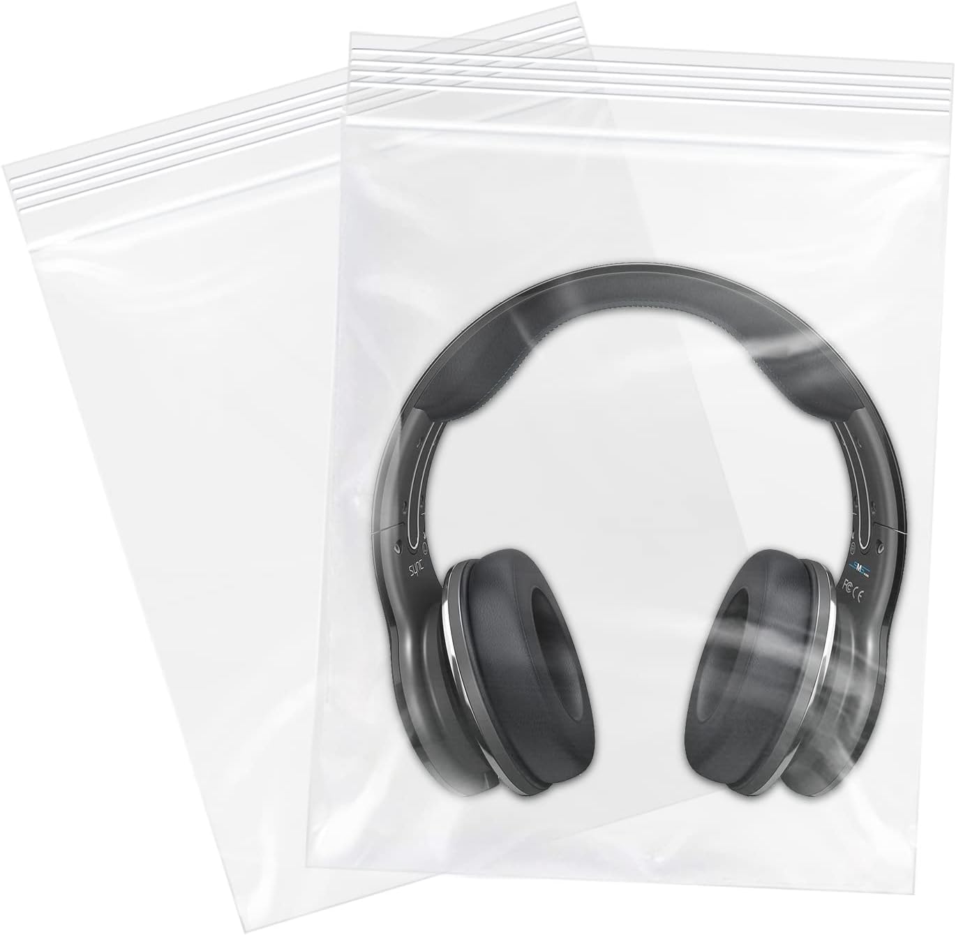 13" x 15"(500 Count) Large Zip Poly Bags - Clear Plastic Reclosable Storage Zipper Bags 2 Mil for Clothing, T-Shirts, Pants