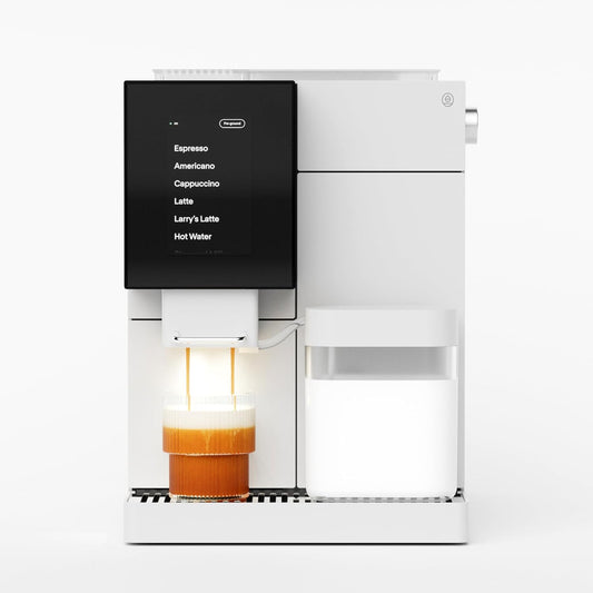 Terra Kaffe Super Automatic Espresso Machine - App-Enabled Coffee Machine - Auto Wake & Sleep - All Milk Types - Roaster-Approved Espresso Settings - Cappuccino Machines for Home - White TK-02