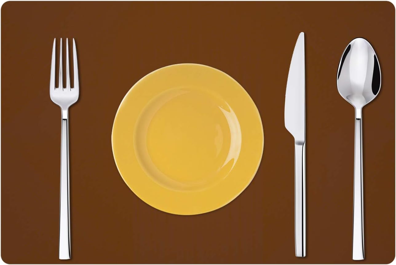 Silicone Placemats, Food-Grade Non-Slip Waterproof, Dining, Stain Resistant, Countertop Protector, Kitchen Counter Mat, Heat Resistant, Baking mat Dishwasher Safe (23.6"×15.7"-2pack, Coffee)