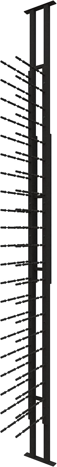 Ultra Wine Racks Floor-to-Ceiling Mount Display (1 Side, Triple Deep, Black, Holds 63 Wine Bottles) - Modern Metal Wine Storage for Wine Cellars, Home Bars, Kitchens, and Dining Rooms