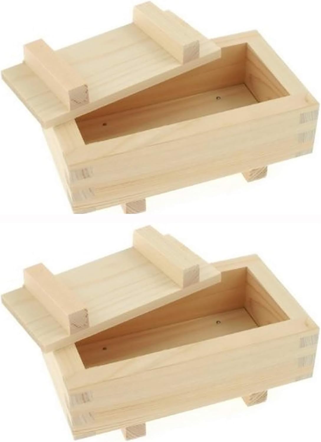 JapanBargain 3131, Wooden Rectangular Oshizushi Sushi Press Mold Maker Rice Mold, 7x4 inch, 2 Pack