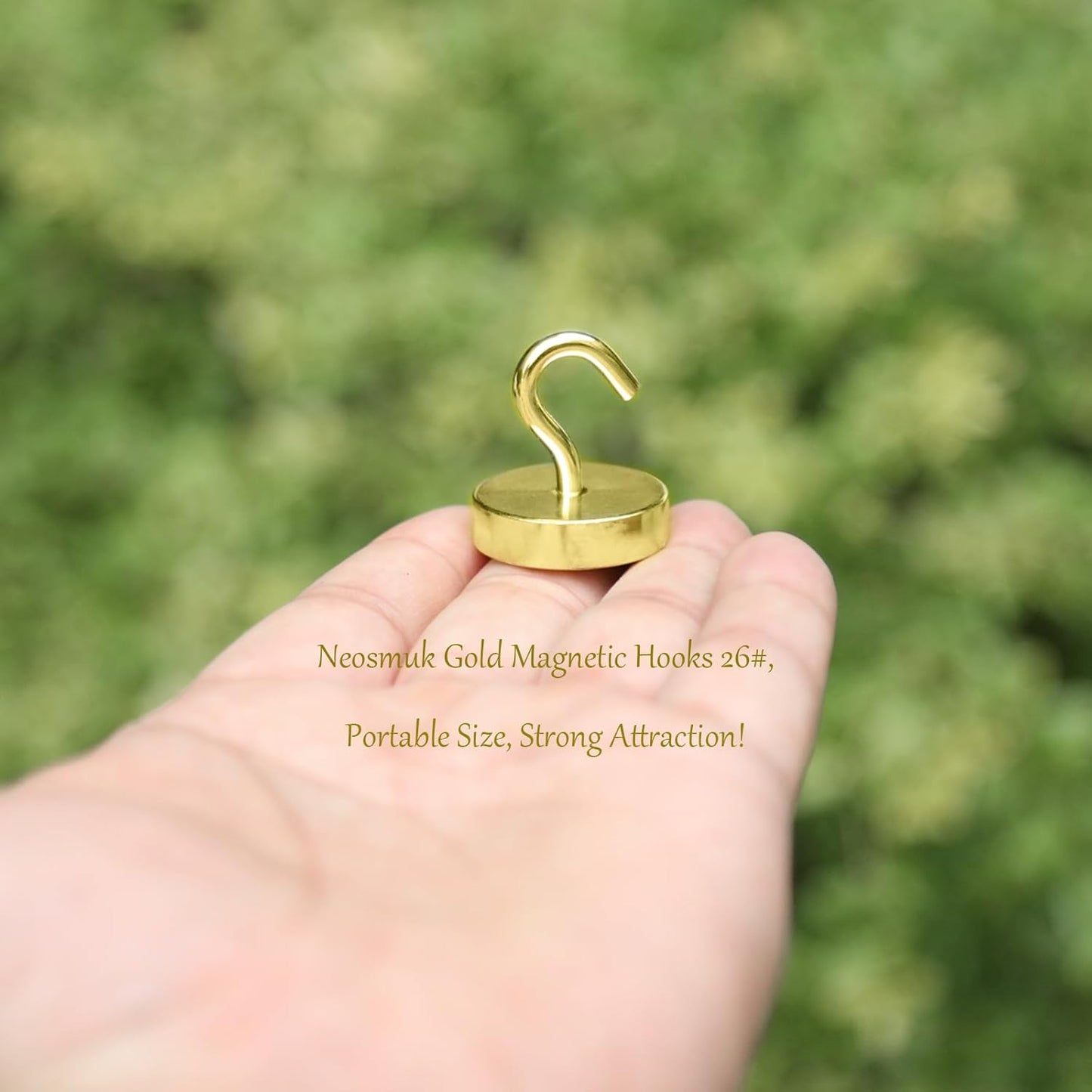 Neosmuk Magnetic Hooks, Cruise Ship Essentials, 80lb+ Heavy Duty Magnetic Hooks for Cruise Cabins, Refrigerator, Grill, Hanging, and Travel | Extra Strong Must-Haves Magnet Hook,Gold