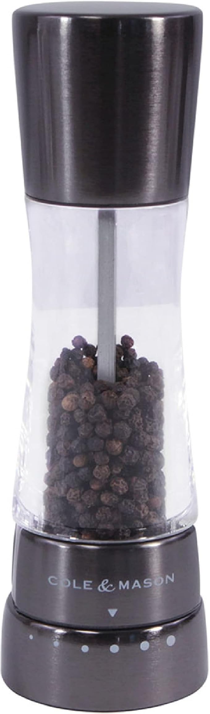 COLE & MASON Derwent Pepper Grinder - Gunmetal Mill Includes Gourmet Precision Mechanism and Premium Peppercorns