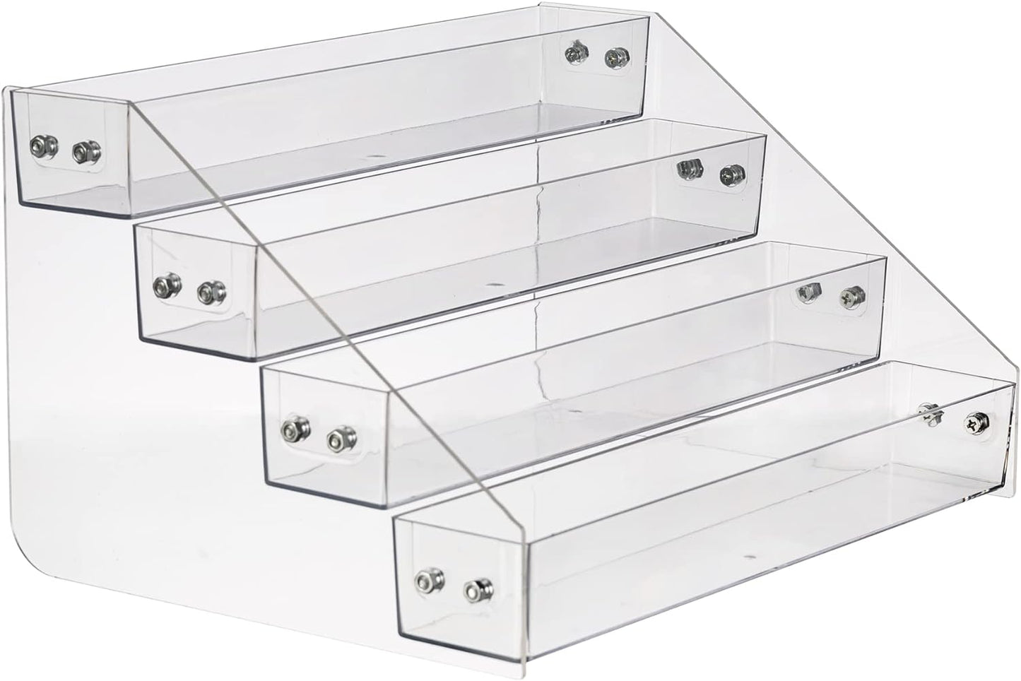 Acrylic Spice Rack, Tiered Spice Rack Shelf Seasoning Organizer for Countertop, Cabinet, Pantry, Kitchen Storage - 4 Tier